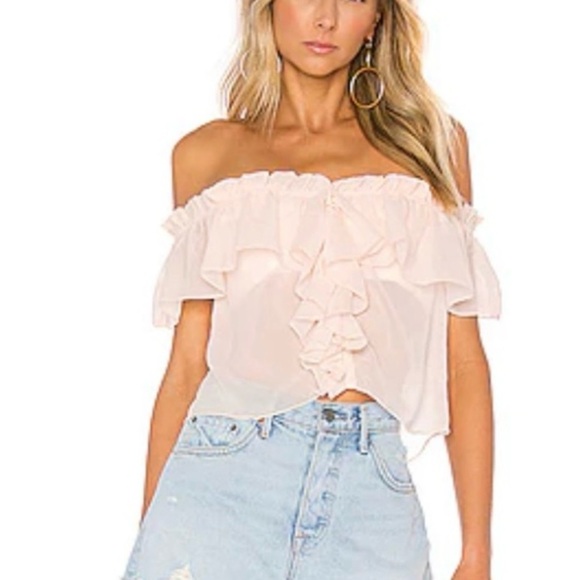 Off-Shoulder Ruffle Top - Pink - Picture 2 of 4